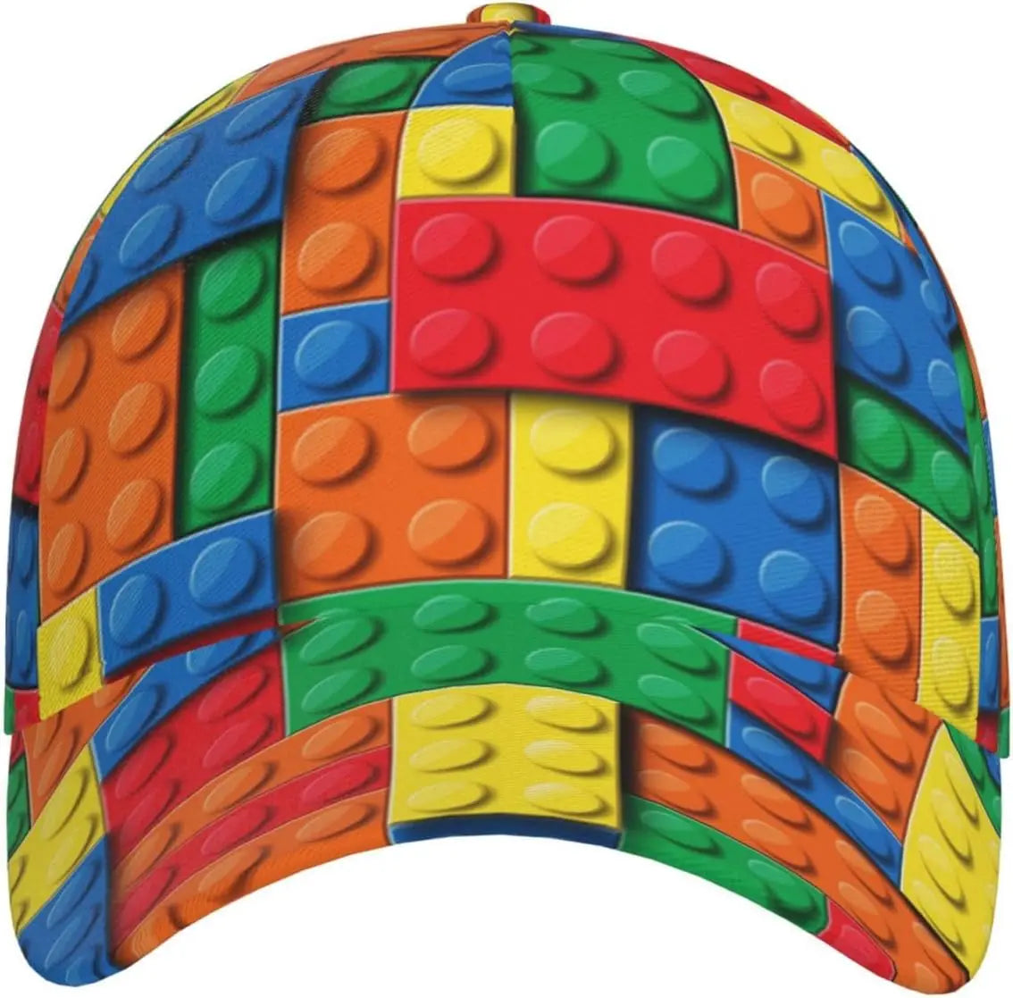 Zabawna czapka z daszkiem z nadrukiem klocków dla kobiet i mężczyzn, regulowana czapka typu snapback z brokatem, modna czapka z daszkiem