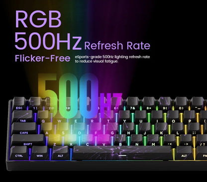 Teclado mecánico MONSGEEK FUN60 PRO&MAX HE con interruptores magnéticos, teclado gaming inalámbrico 60%, Rapid Trigger 8K ARGB personalizable