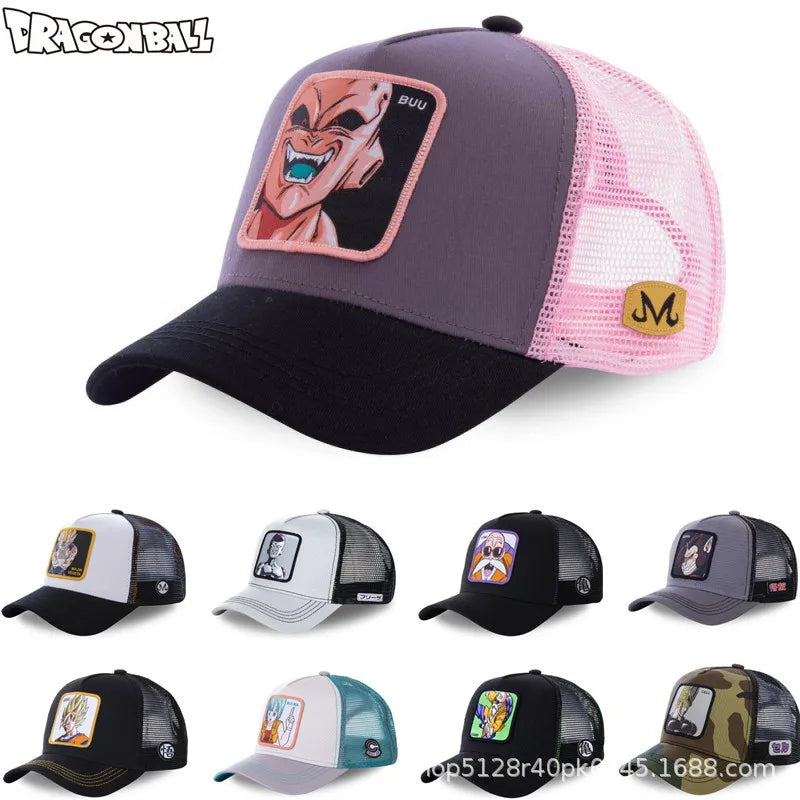 Dragon Ball DRAGONBALL Mesh Cap Cartoon Mesh Cap Men And Women Baseball Cap Fashion Patch Trucker Cap