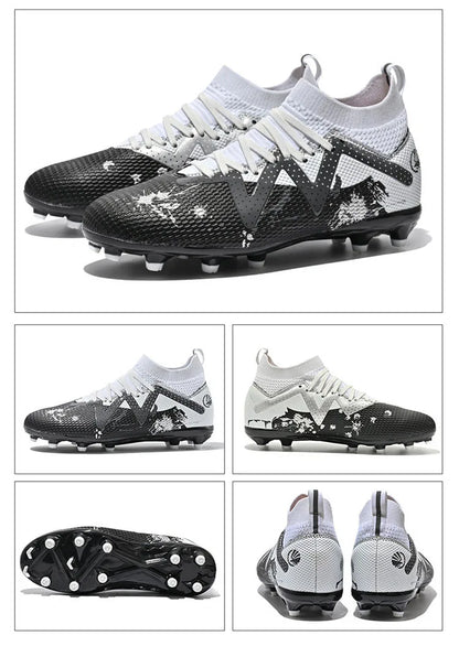 Chaussures de football pour homme, chaussures de sport professionnelles, crampons FG à crampons longs pour homme, chaussures de sport d'extérieur, chaussures d'entraînement, chaussures antidérapantes