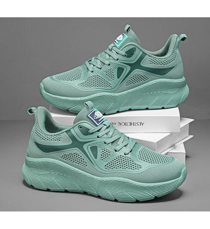 Fashion Platform Men's Running Shoes Trendy Casual Knit Breathable Orange Sneakers Men Outdoor Sports Non-slip Jogging Shoes Man