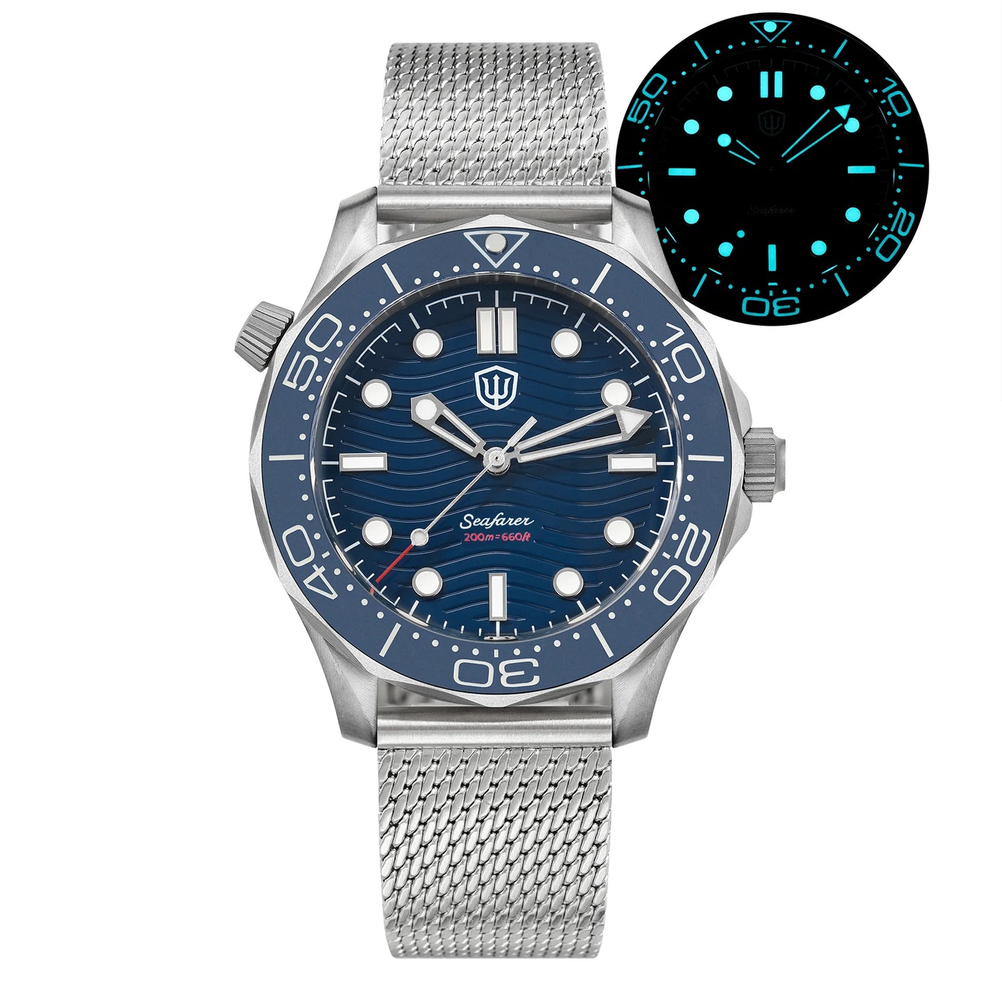 Watchdives WD007Q Diver Watch VH31 Sweep Second Quartz Movement Luminous Domed Sapphire Crystal Watches 42mm Titanium Watches