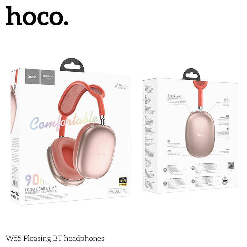 HOCO W55 sur l'oreille Bluetooth écouteur sans fil musique casque micro HiFi Audio casques stéréo son Sport écouteurs 40MM AUX TF