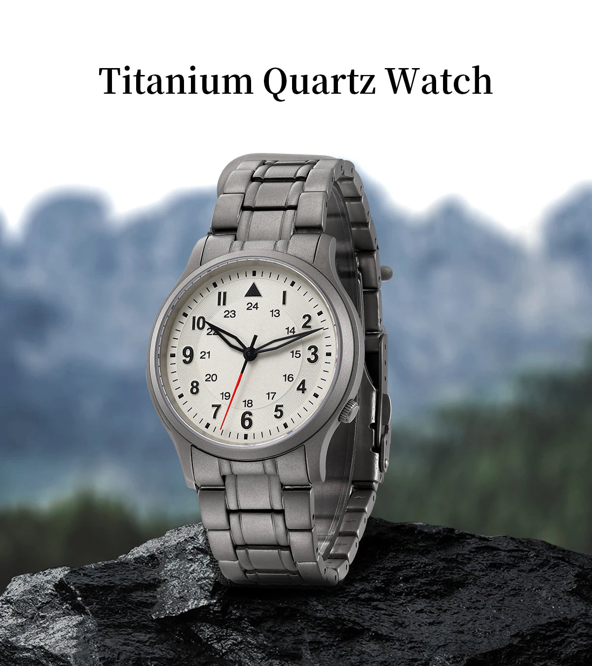 BERNY Full Titanium Watches for Men Quartz Men's Watch Lightweight Sapphire Super Luminous VH31 Sport Field Wristwatches
