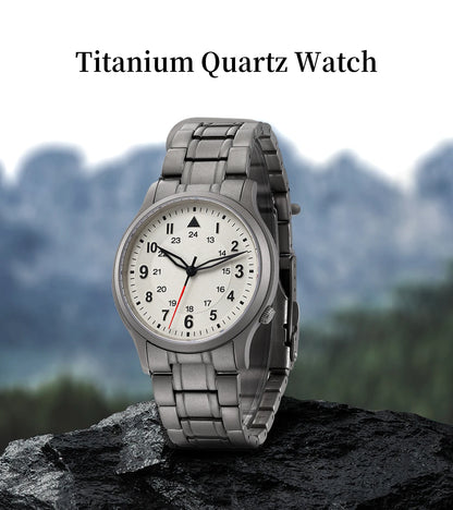 BERNY Full Titanium Watches for Men Quartz Men's Watch Lightweight Sapphire Super Luminous VH31 Sport Field Wristwatches