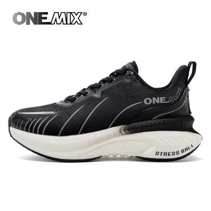 ONEMIX Novos Ténis de Corrida com Amortecimento para Homem, Adequados para Corredores Pesados, com Atacadores, Desportivos, Antiderrapantes, para Exterior, para Mulher e Homem