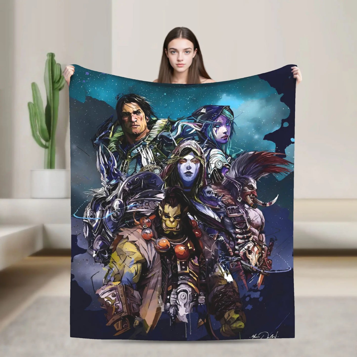 WOW World of Warcraft Arthas Retro Game Blanket  Soft Plush Bedding Throws For Home Decor Travel Flannel Bedspread Bed Cover