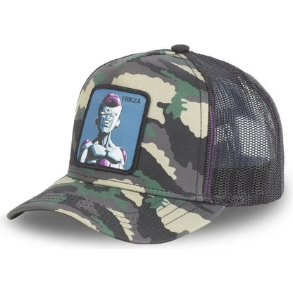 Dragon Ball Buu Goku-Kappe, Sommer-Reisekappe mit Schirm, Herren-Kappe mit Stickerei, im Hip-Hop-Stil, Sonnenvisier, verstellbare Trucker-Netzkappe