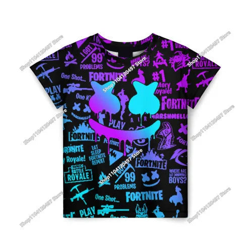 Summer Fashion Fortnite Mascot 3D Print Kids T Shirt Casual T-shirt Boys Girls Unisex Children's Clothing Tshirt Tops