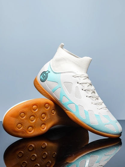Chaussures de football de sport pour homme, à semelle plate, d'intérieur, montantes pour adultes, résistantes à l'usure, chaussures d'entraînement, pour adolescents, antidérapantes