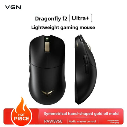 VGN Dragonfly F2 ProMax/Ultra esportovní herní myš 42000DPI 0.125ms pro CS:GO, nízká latence, kabelová/bezdrátová, duální 8K, 3 režimy, PAW3395/3950