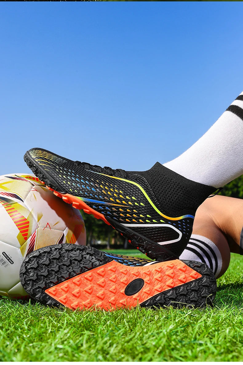 Men Outdoor Football Boots FG/TF Professional Training Soccer Shoes Cleats Turf Futsal Match Grass Unisex Non-slip Breathable