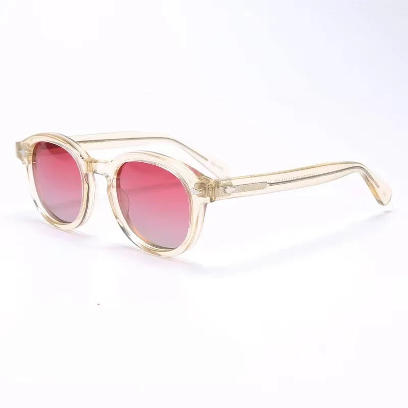 Lunettes de soleil polarisées Johnny Depp LEMTOSH Premium tendance pour homme et femme, montures vintage en acétate, carrées, pour homme et couple