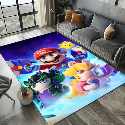 Retro koberec s motivem Mario, koberec do obývacího pokoje, ložnice, na pohovku, rohožka, dekorace, podlahová podložka pro děti