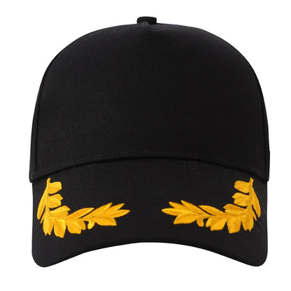 Customized logo printed men's baseball cap casual cap wheat ear men's solid color snap cap sports cap women's baseball cap