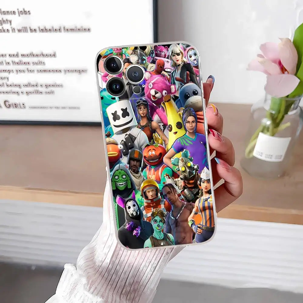 F-Fortnites-Cools Phone Case For IPhone 17 16 15 14 13 12 11 Pro Max Plus Soft Cover Personalized DIY