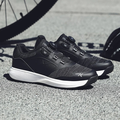 Cycling Shoes Men Cleats Shoes Flat Pedal MTB Bicycle Shoes Speed Cycling Sneakers Indoor Mountain Bike Shoes Racing Lock SPD Shoes