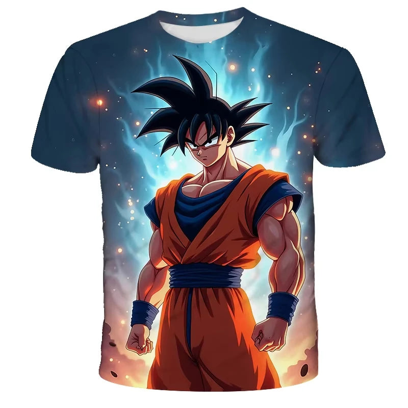 2026 Summer Dragon Ball T Shirt Kids Tops Tee Anime Figures Son Goku Super Saiyan T-shirt Boys T-shirts Children Short Sleeve
