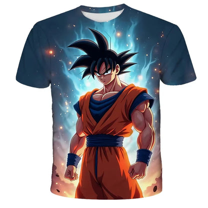 2026 Summer Dragon Ball T Shirt Kids Tops Tee Anime Figures Son Goku Super Saiyan T-shirt Boys T-shirts Children Short Sleeve