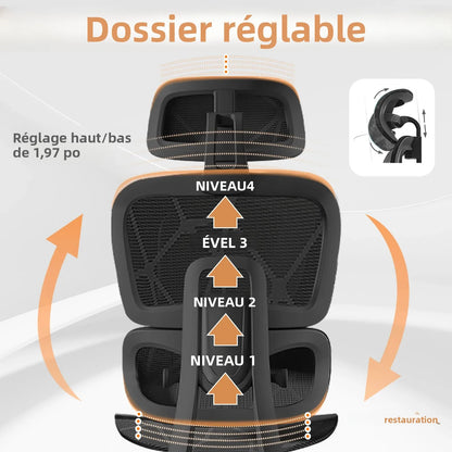 Ergonomic Office Chair Lumbar Support & Neck Pillow Soft Padded Armrests Breathable Mesh Multi-Position Height Adjustment Comfor