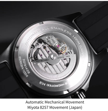 Yelang V1024 Men Brand Watches 44mm Japan miyota 82S7 Automatic Mechanical movement Luminous Men 100m Waterproof Watch business