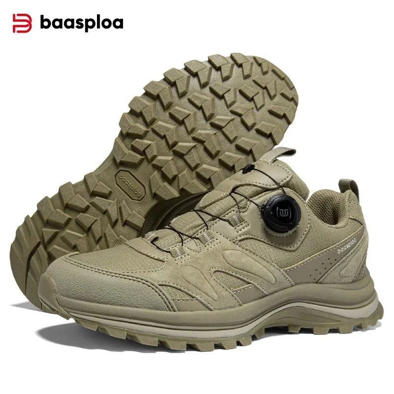 Baasploa Men's Hiking Shoes Non-Slip Wear-Resistant Outdoor Climbing Walking Shoes Comfort Inner Cotton Outdoor Sneakers