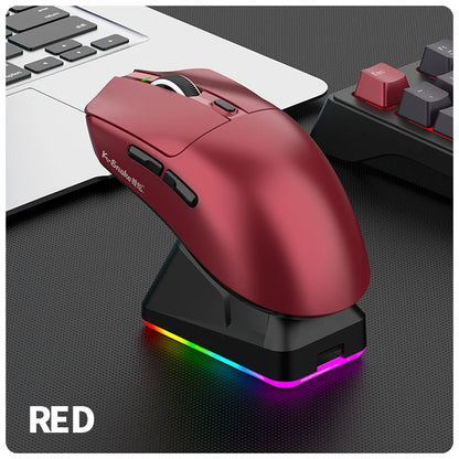 K-Snake X11 Bluetooth Wireless Gaming Mouse, Tri-Mode RGB Rechargeable Mouse with PAW3311 Sensor, 12000 DPI Magnetic Charging Gaming Mouse for PC, Laptop & Office