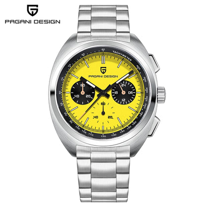 PAGANI DESIGN 2026 Retro Luxury Men's Quartz Watches Sports Chronograph VK63 Watch For Men AR Sapphire Waterproof Leather Clock