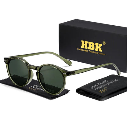 HBK Fashion polarizované sluneční brýle pro muže, kulatý rám TR90, módní sluneční brýle pro ženy, na řízení, sportovní, UV400, Lunette De Soleil Homme