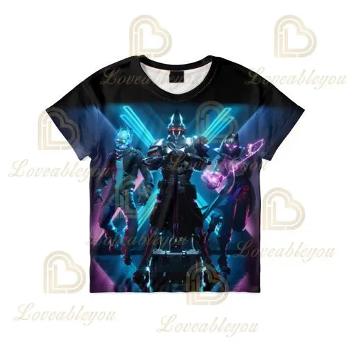 Boys Girls Cartoon T-shirt Fortnite Tshirt Battle Royale 3D 3 To 14 Years Victory Royale Game Kids Tops Teen Clothes
