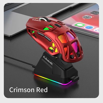 Ľahká herná myš Lenovo Tri-Mode s RGB nabíjacím dokom, 12000DPI, 2.4G/Bluetooth/káblové pripojenie, ergonomická myš pre PC a notebook