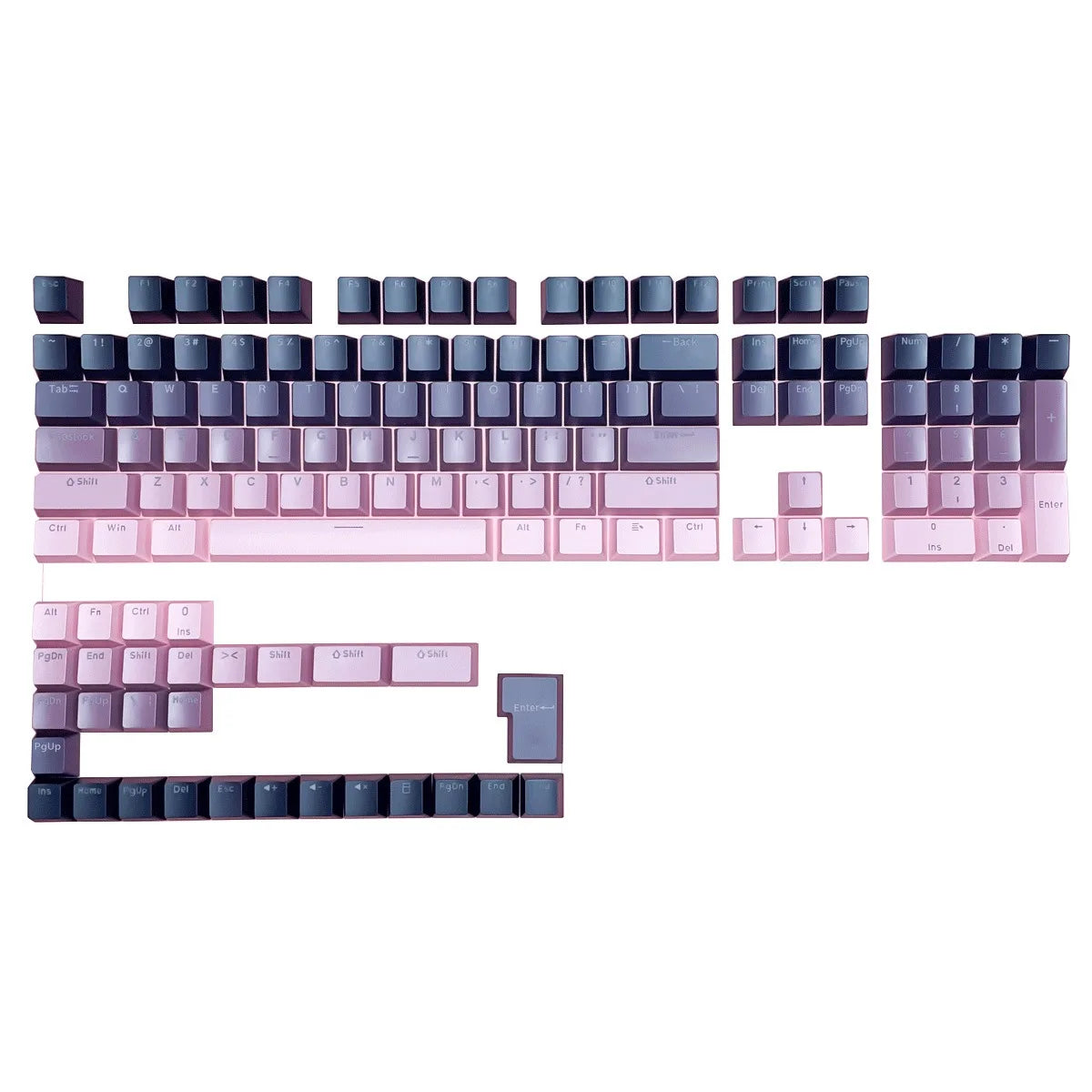 130 Keys Gradient Lucky Red RGB Backlit Shine Through Keycaps OEM Profile Double Shot PBT Keycaps for MX Switches Gamer Keyboard