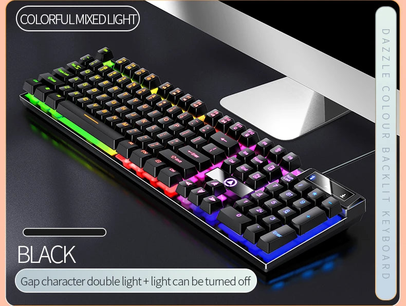 YINDIAO K500 Wired Gaming Keyboard for Laptop Desktops PC Computer Office Accessories Low Profile Gamer Keyboards with Numpad