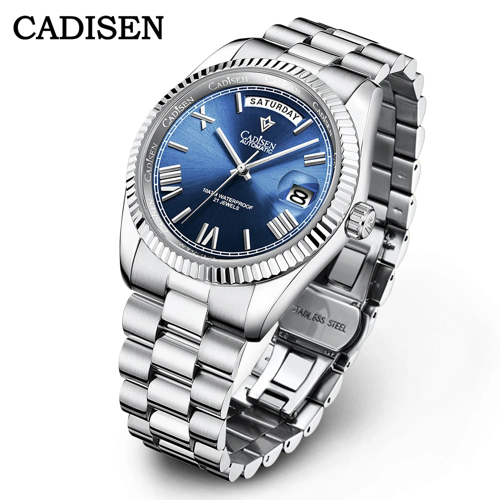 NEW 2025 CADISEN Men's Mechanical Watches Luxury Meteorite Dial Automatic Watch For Men Week 100M Japan MIYOTA 8285 Clock Man