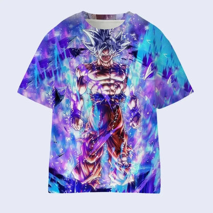 Summer 2026 Dragon Ball 3D T-shirt Oversized Majin Vegeta Blue Lightning Print Breathable Gym Streetwear Unisex Men Women Kids