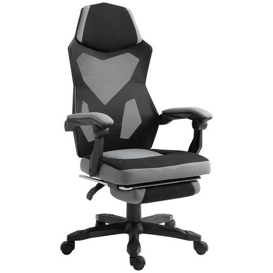 Office chair, gaming armchair, height adjustable, backrest, swivel, casters, footrest, mesh gaming chair, multi-purpose chair