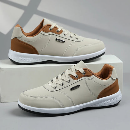 Chaussures de marche imperméables pour homme « Four Seasons » - Chaussures de sport décontractées en cuir pour homme - Chaussures de camping antidérapantes - Chaussures de tennis pour homme