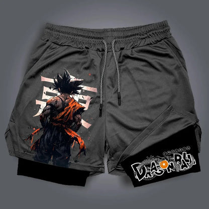 Dragon Ball Goku Unisex Harajuku Anime Printed 2026 Summer New Product Loose Sports Breathable Quick Drying Double Layer Shorts