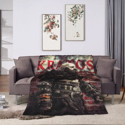 Super Soft Blanket Travel Office God of War Game Gamers Kratos Throw Blanket  Flannel Bedspread For Outdoor Sofa Bed Cover