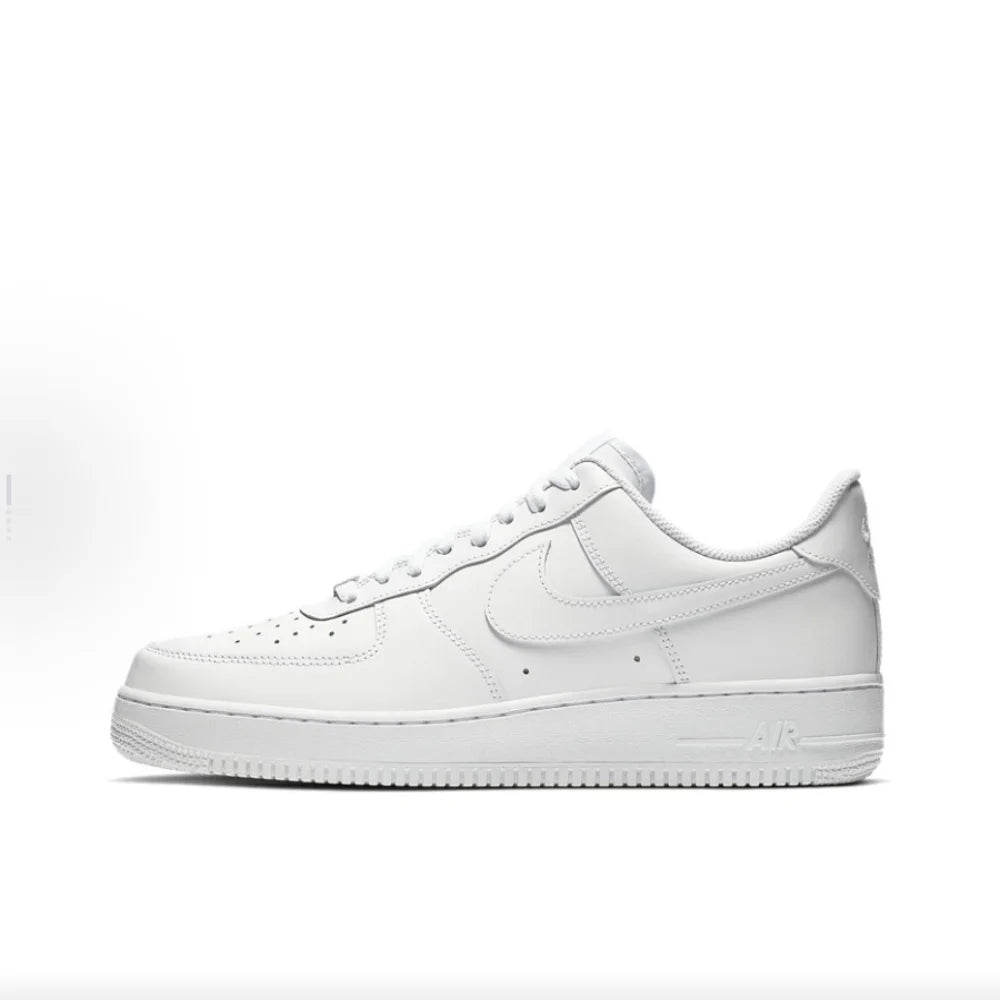 Nike Supreme  Air Force 1 “Box Label” Comfortable Low-Top Sneakers Unisex White CU9225-100