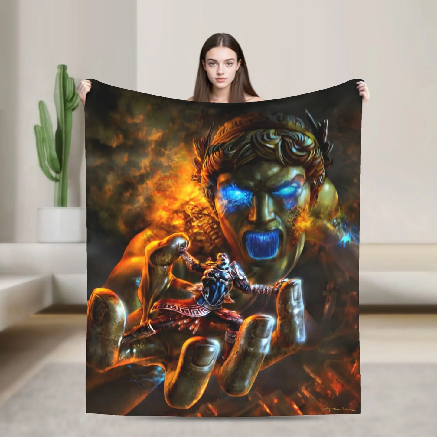 Super Soft Blanket Travel Office God of War Game Gamers Kratos Throw Blanket  Flannel Bedspread For Outdoor Sofa Bed Cover