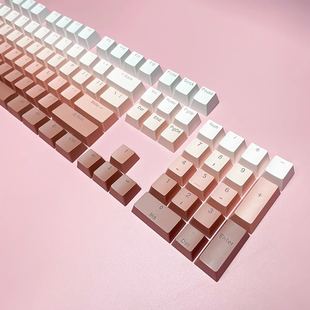 130 Keys Gradient Lucky Red RGB Backlit Shine Through Keycaps OEM Profile Double Shot PBT Keycaps for MX Switches Gamer Keyboard