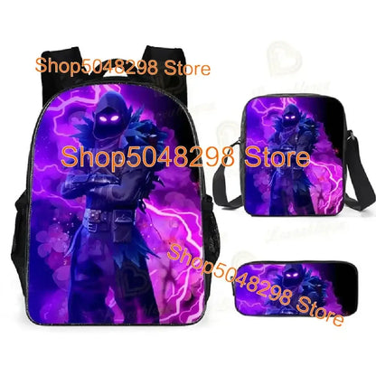 Großes Kawaii-Federmäppchen aus Canvas mit Fortnite-Print für Jungen und Mädchen – Schulbedarf, Schreibwaren und Geburtstagsgeschenk für Teenager