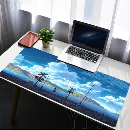 Mouse Pads Sky Landscape Table Mats Computer Mousepad Company Desk Pad Aesthetic Large Gamer Mousepads Office Mouse Mat 100x50cm