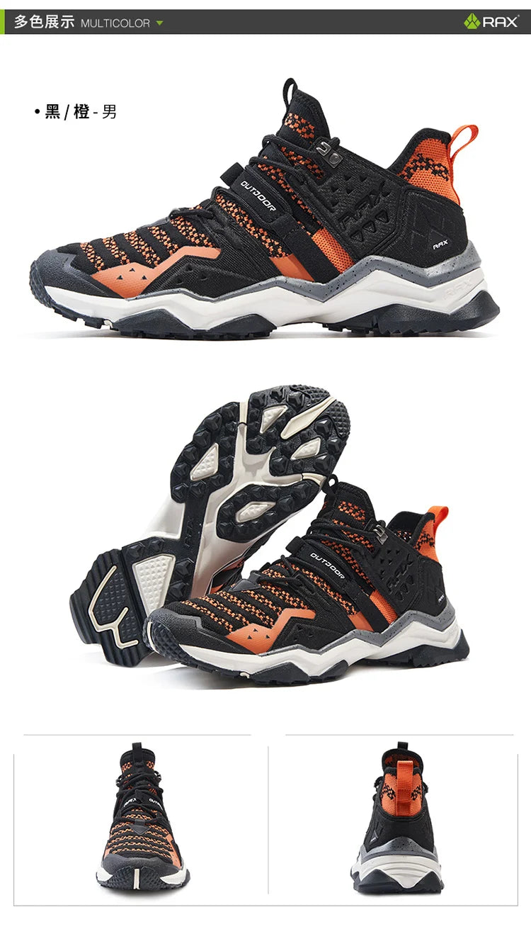 Rax  Men Hiking Shoes  Breathable Outdoor Sports Sneakers for Men Lightweight Mountain Climbing Trekking Shoes Lightweight Shoes