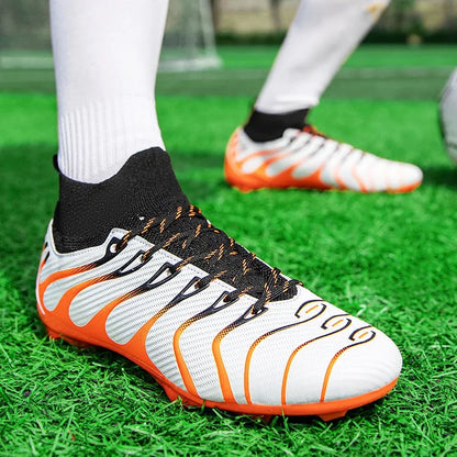 Men Soccer Shoes Sport FG/TF Outdoor Football Boots Training Boys Match Non Slip Long Spikes Cleats Indoor Futsal Comfortable