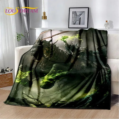 World of Warcraft,WOW ,Game Gamer Soft Plush Blanket,Flannel Blanket Throw Blanket for Living Room Bedroom Bed Sofa Picnic Cover