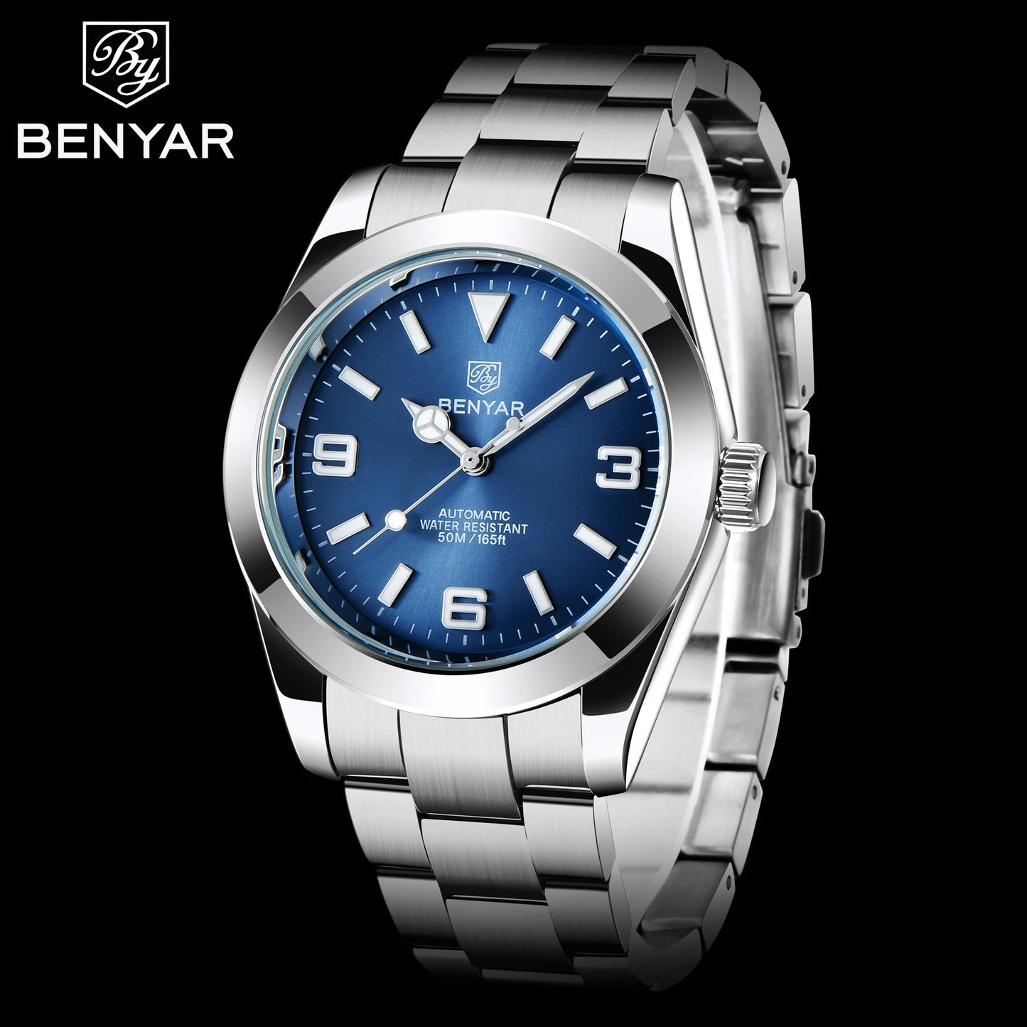 BENYAR 2025 Neue automatische mechanische Herrenuhr, Business-Sport-Luxus-Herrenuhr, 50M wasserdichte Uhr, Relogios Masculino