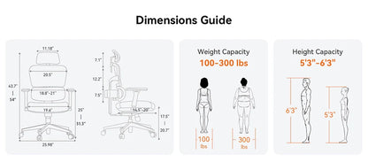 NEWTRAL NT001 Ergonomic Office Chair with Auto-Following Lumbar Support, Adjustable Mesh Office Chair, 3 Recline Angles, 3D Armrests & Adjustable Headrest