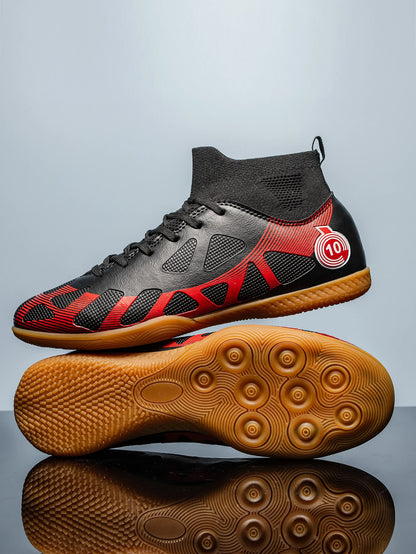 Chaussures de football de sport pour homme, à semelle plate, d'intérieur, montantes pour adultes, résistantes à l'usure, chaussures d'entraînement, pour adolescents, antidérapantes